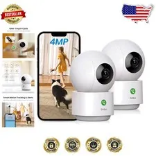 4MP Indoor Camera 2K QHD 360° View Baby Monitor Pet Camera Alexa Enabled