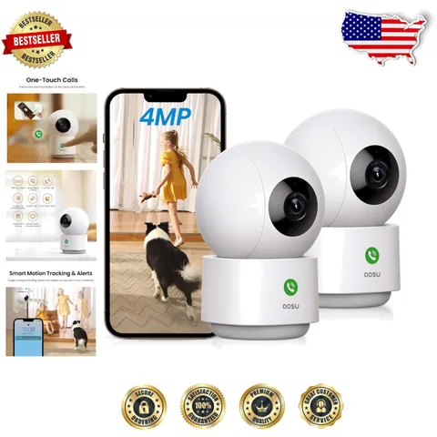 4MP Indoor Camera 2K QHD 360° View Baby Monitor Pet Camera Alexa Enabled