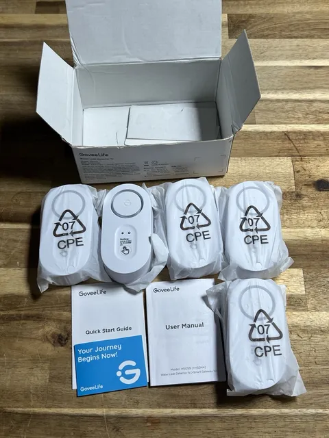 GoveeLife H5059 Water Leak Detector 1S 5-Pack IP67 105dB No Gateway