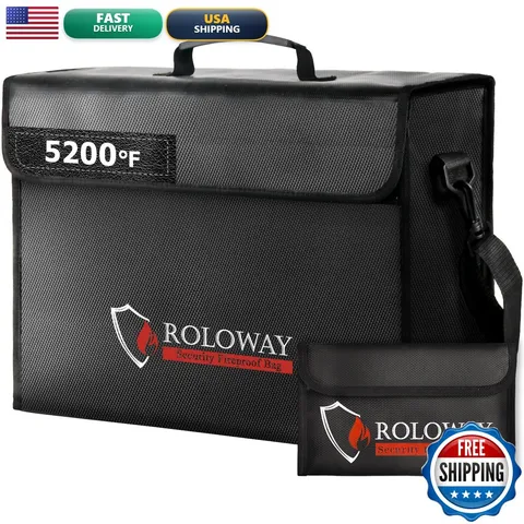 ROLOWAY Large Fireproof Document Bag 5200℉ 17 x 12 x 5.8 inches