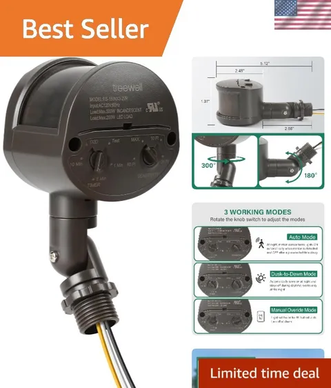 Security Floodlight Motion Sensor - 180 Degree Coverage & Easy Wall Installation