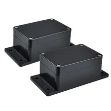 Pinfox 2 Pack IP65 Electronic Project Box Plastic 3.95" x 2.7" x 2", Black