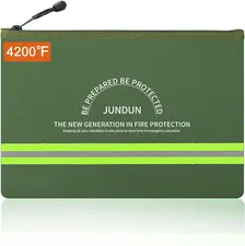 Fireproof Document Bag,14.2”X 10.0”Waterproof and Fireproof Money Bag with Alumi