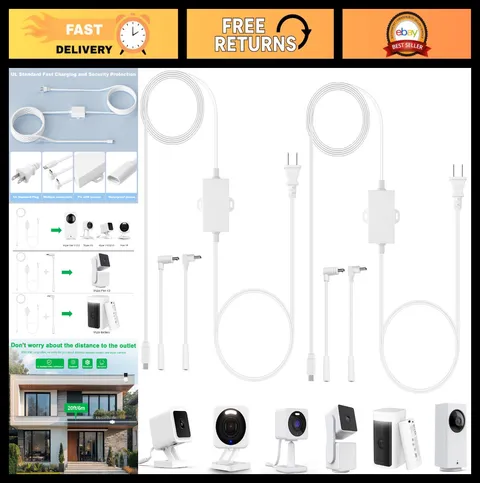 20Ft Outdoor Power Adapter for Wyze Cam V4/V3, Duo Cam Pan, IP67 Waterproof Cabl