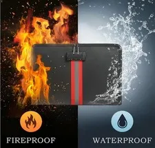 New fireproof and waterproof, locked, zippered bag, 9x13x1