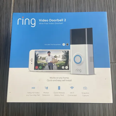 Ring Video Doorbell 2 Wi-Fi Motion Detection Two-WayTalk 1080 HD, New Sealed Box