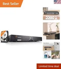 Super HD 1080P 16 Channel DVR Security Recorder with 2TB Storage for Home