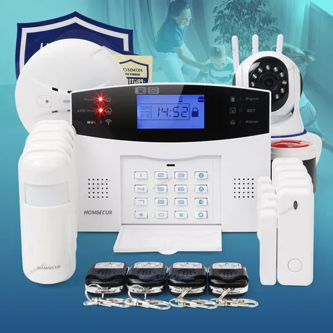 HOMSECUR APP Controlled Wireless &wired WIFI 4G SMS Autodial Burglar Alarm Syste