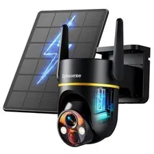 5G&2.4GHz 4MP Solar Security Camera Wireless Outdoor, Short-Solar Cam Black