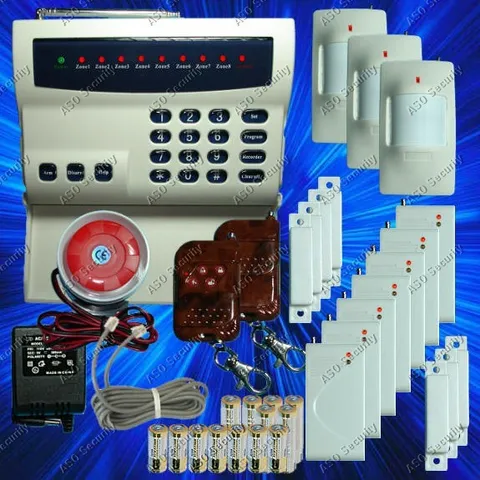 WIRELESS HOME SECURITY SYSTEM - LED BURGLAR FIRE ALARM HOUSE AUTO-DIALER NEW