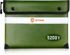 Upgraded 5200°F Fireproof Document Bag - Heat Insulated, Fireproof Safe Pouch wi