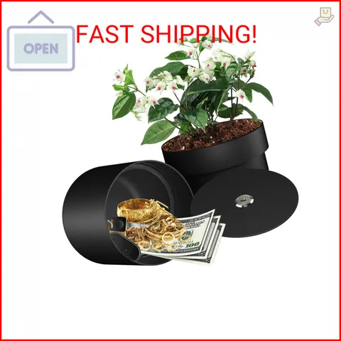 Iron Flower Pot Secret Compartment, Hidden Safe Compartment Lock Box Secret Hide
