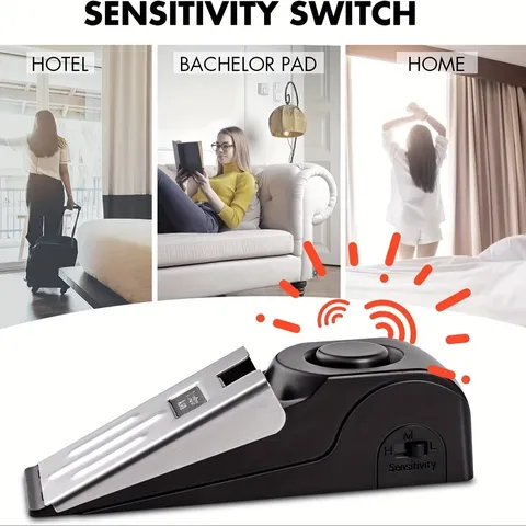 Upgraded Adaptable Economical Maneuverable 3PCS Dual Function Door Stopper Alarm