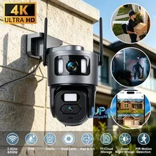 4K 8MP Dual Lens(4+4MP) WiFi PTZ Plug in Security Camera Auto Track Night Vision