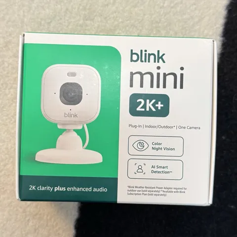 Blink Mini 2K+ Indoor Outdoor Plug-In Security Camera - Brand New