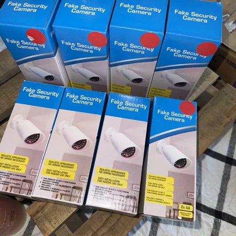 8- Dummy Security Camera New In Box White Battery Operated Fake Decoy Cameras