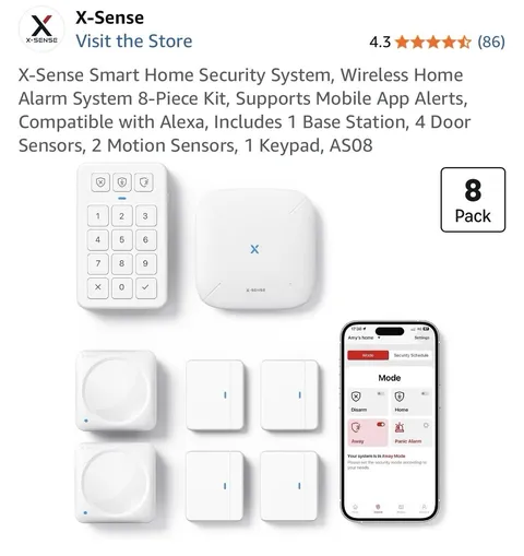 Brand New X-Sense Wireless Home Security System 8-Piece Kit AS08
