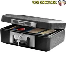 Fireproof Safe Box Key Lock Durable Document Storage Portable Fire Resistant New