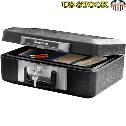 Fireproof Safe Box Key Lock Durable Document Storage Portable Fire Resistant New