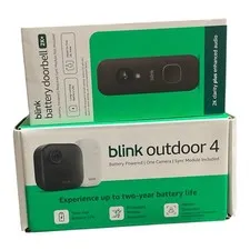 Blink Outdoor 4 Wireless Camera Security System & Blink Video Doorbell BUNDLE