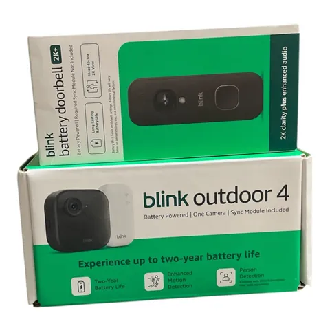 Blink Outdoor 4 Wireless Camera Security System & Blink Video Doorbell BUNDLE