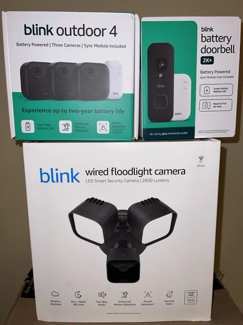 Blink Whole Home Security 5 Camera System Bundle Outdoor4 Doorbell 2K Floodlight