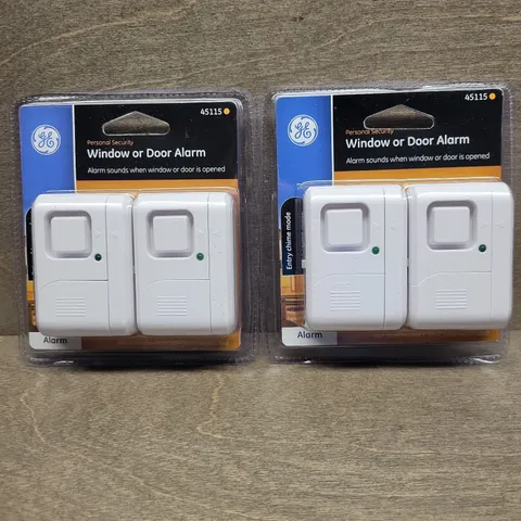 Lot of 2 Packs - GE Personal Security Window or Door Alarm 45115 - SEALED