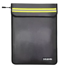 Fireproof Waterproof Money Document Bag - 15"X 11" Safe Zipper Bags with Refl...