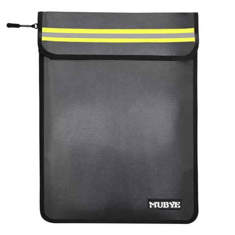 Fireproof Waterproof Money Document Bag - 15"X 11" Safe Zipper Bags with Refl...