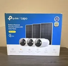 TP-LINK Tapo C460 KIT 3-Pack 4K Battery Wi-Fi Cameras w/ Solar, Indoor/Outdoor