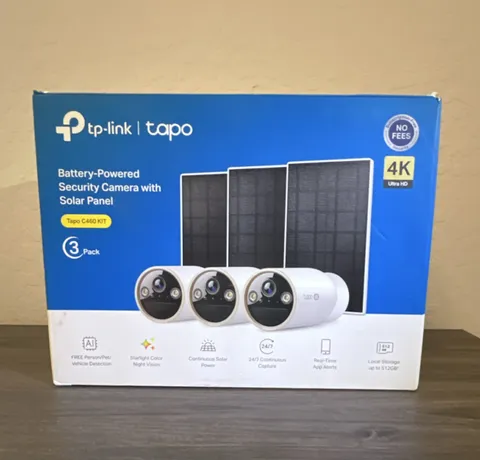 TP-LINK Tapo C460 KIT 3-Pack 4K Battery Wi-Fi Cameras w/ Solar, Indoor/Outdoor