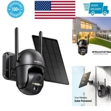 SEHMUA Solar Security Camera 2K Wireless Outdoor 360° Night Vision
