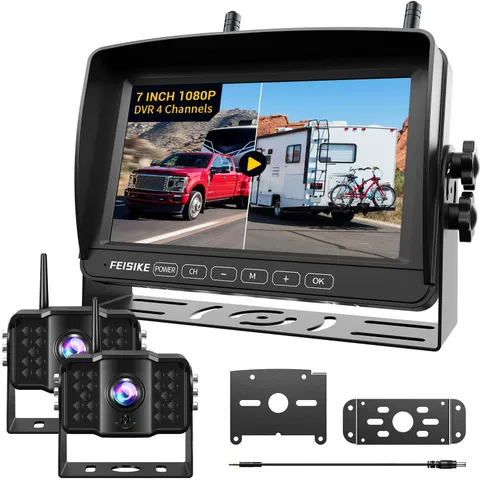 2 Wireless Backup Camera with 7" 1080p Monitor, RV 7 in - Dual