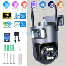 4K 10X Zoom HD Wireless Wi-Fi Security Camera Color/IR Night Vision for Outdoor