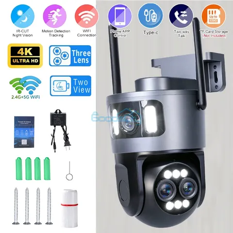 4K 10X Zoom HD Wireless Wi-Fi Security Camera Color/IR Night Vision for Outdoor