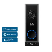 eufy Security Video Doorbell E340, 2K Full HD Dual Cameras & Head-to-Toe View,