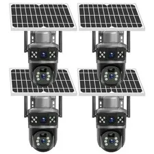 4PCS Wireless Home Security System 9MP Outdoor Camera Solar Battery Powered WiFi