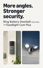 Ring Battery Doorbell (newest model) 2K with Ring Floodlight Cam Plus NEW SEALED
