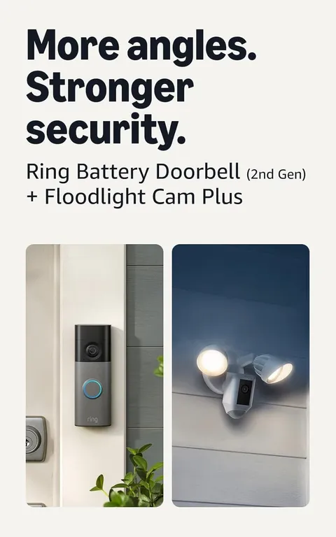 Ring Battery Doorbell (newest model) 2K with Ring Floodlight Cam Plus NEW SEALED