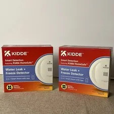 Kidde Smart Water Leak and Freeze Detector WiFi Alexa Google 60WLDR-W Lot Of 2