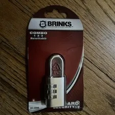 BRINKS 3-Dial Resettable Combo Keyless Easy-to-Use Security Padlock #165-50056