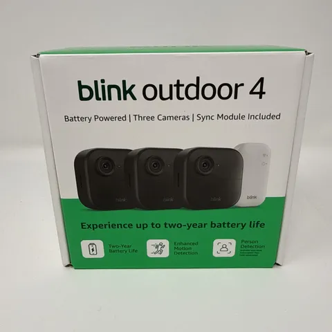 Blink Outdoor 4 Battery Powered 3-Camera Security System  NEW, Factory Sealed