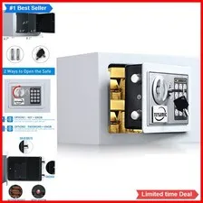 Electronic Digital Security Keypad Lock Box 0.23 Cubic Feet Mini Safe Steel