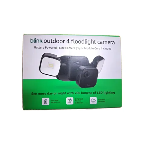 Blink Outdoor 4 Floodlight Camera Battery 1080p Wi-Fi Alexa Sync Module Black