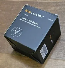 EVA LOGIK Glass Break Alarm 4 Pack Ultra-Thin WINDOW ALARM Loud 120dB Alarm New