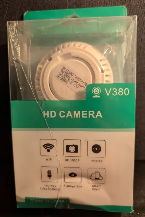 V380 Wifi Small Camera White 1080P w Motion Sensor