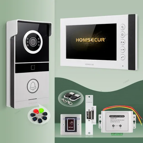 HOMSECUR 7" 4 Wire Video Door Phone Intercom Doorbell RFID Keyfobs Night Vision