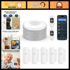 DIY Wireless WiFi Door Alarm System - 8-Piece Kit, 120dB Alerts, Easy Install