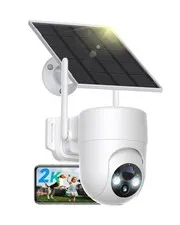 Security Camera Wireless Outdoor, 2.4G WiFi Solar Security Cameras for Home S...