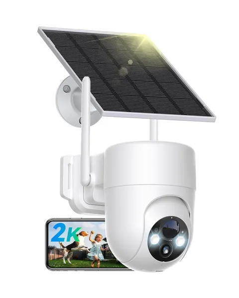 Security Camera Wireless Outdoor, 2.4G WiFi Solar Security Cameras for Home S...